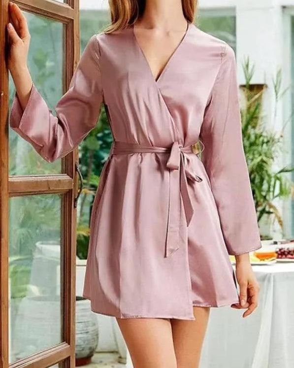100% Mulberry Silk Long Sleeve Robe