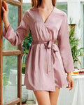 100% Mulberry Silk Long Sleeve Robe