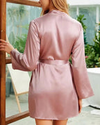 100% Mulberry Silk Long Sleeve Robe