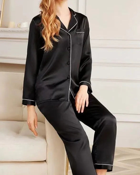 100% Mulberry Silk Long Pajamas (Set)