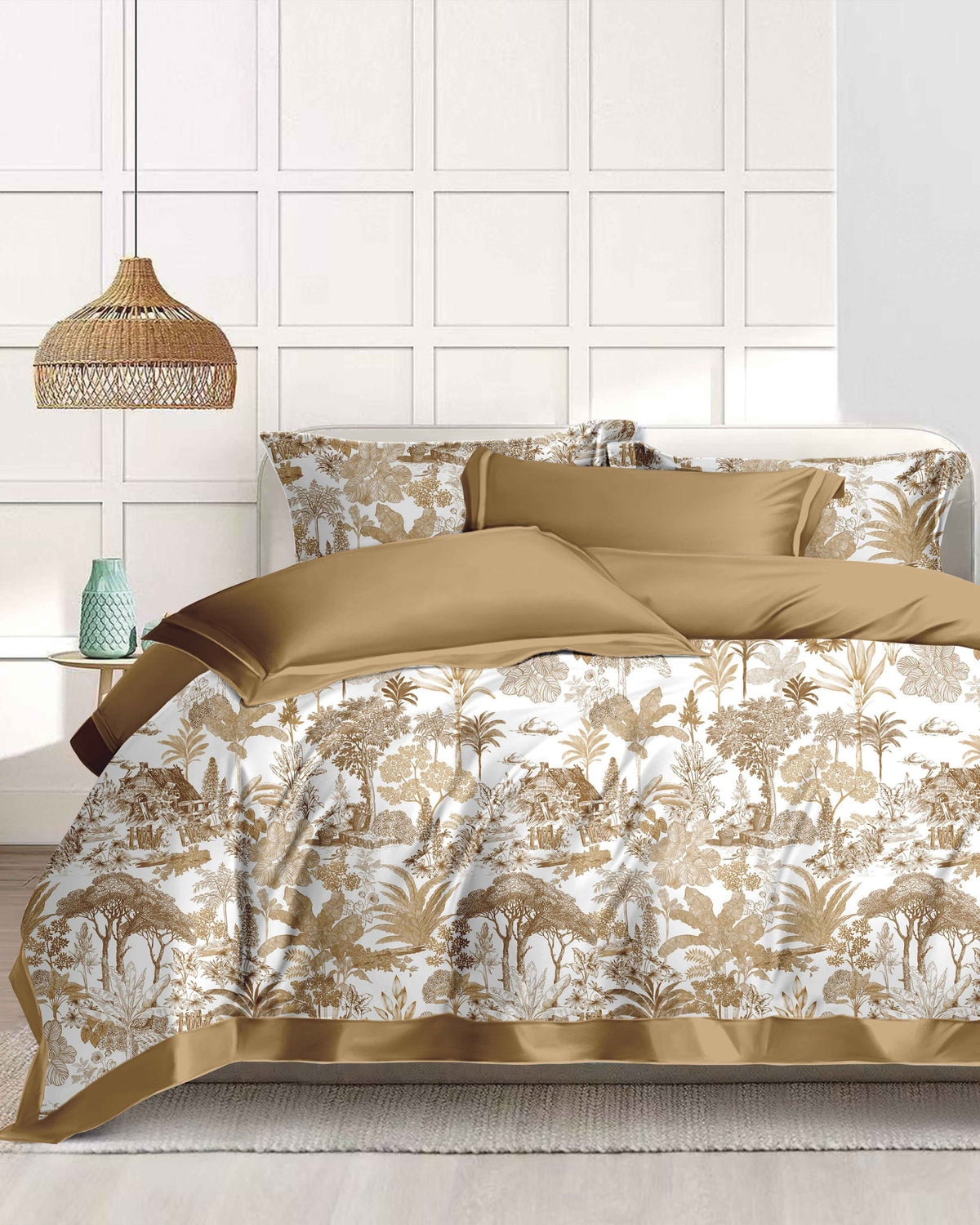 3600 Thread Count Satin Cotton Bedding Set N095