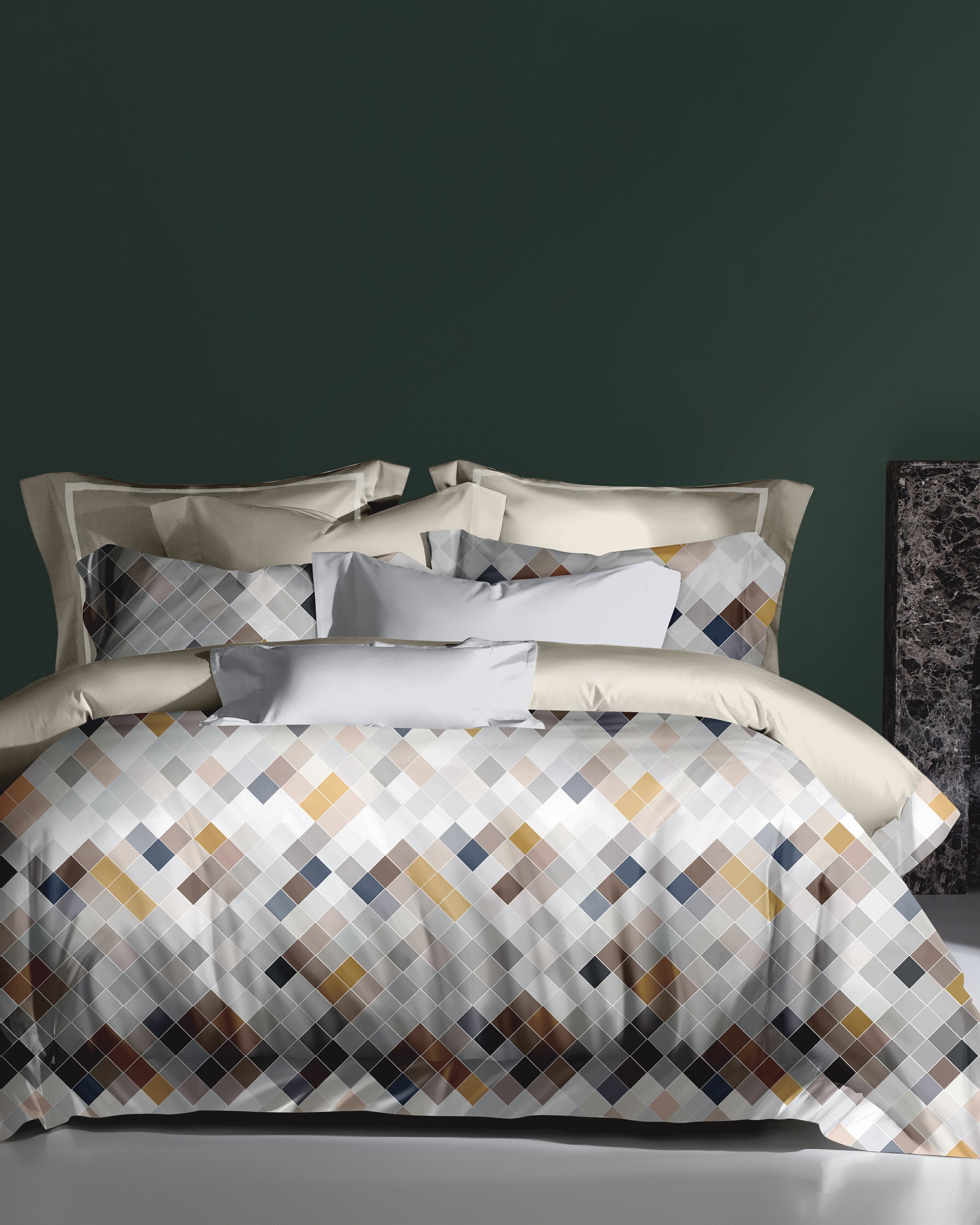 3600 Thread Count Satin Cotton Bedding Set N096